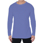 Blue And Purple Zigzag Pattern Print Men's Long Sleeve T-Shirt