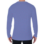 Blue And Purple Zigzag Pattern Print Men's Long Sleeve T-Shirt