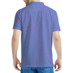 Blue And Purple Zigzag Pattern Print Men's Polo Shirt