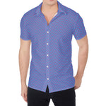 Blue And Purple Zigzag Pattern Print Men's Shirt