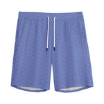 Blue And Purple Zigzag Pattern Print Men's Sports Shorts