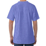 Blue And Purple Zigzag Pattern Print Men's Velvet T-Shirt