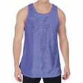 Blue And Purple Zigzag Pattern Print Men's Velvet Tank Top