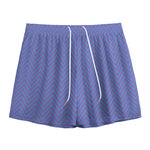Blue And Purple Zigzag Pattern Print Mesh Shorts