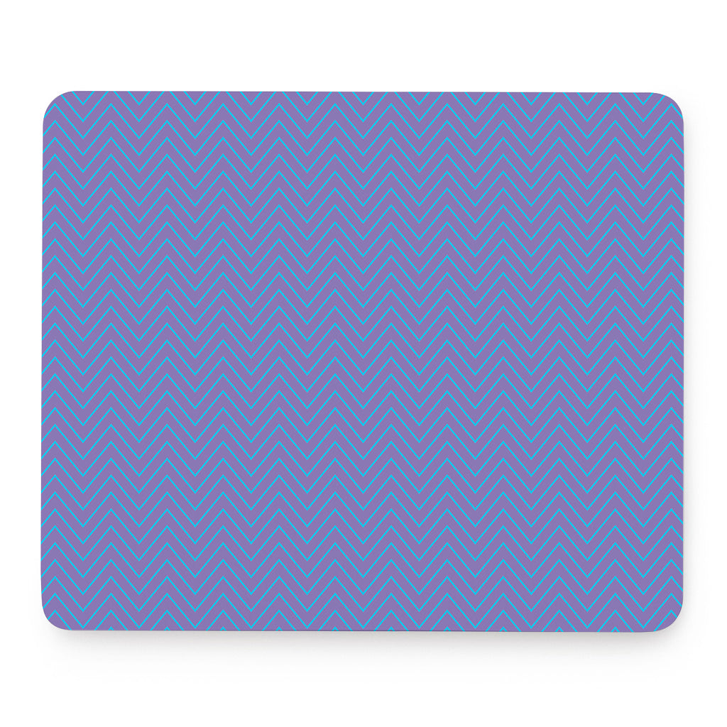 Blue And Purple Zigzag Pattern Print Mouse Pad
