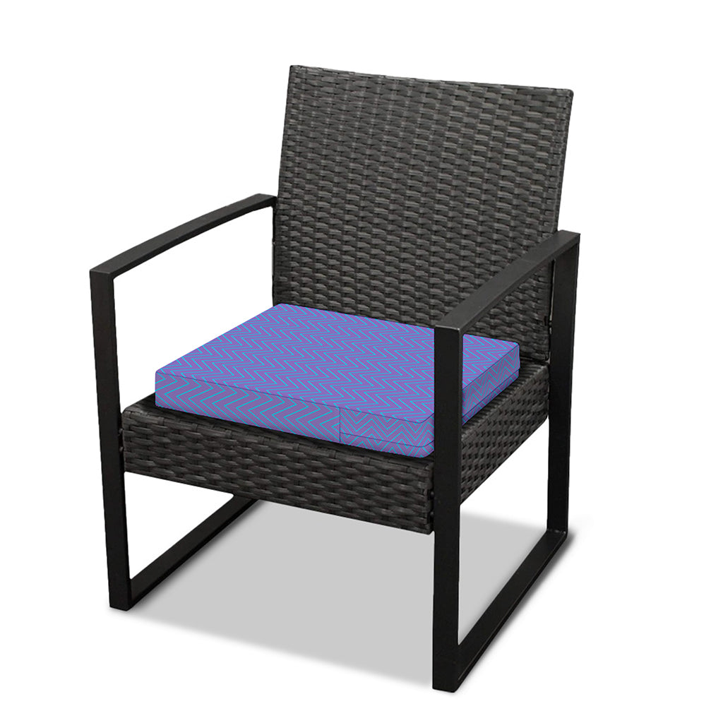 Blue And Purple Zigzag Pattern Print Outdoor Seat Cushion Cover