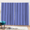 Blue And Purple Zigzag Pattern Print Pencil Pleat Curtains