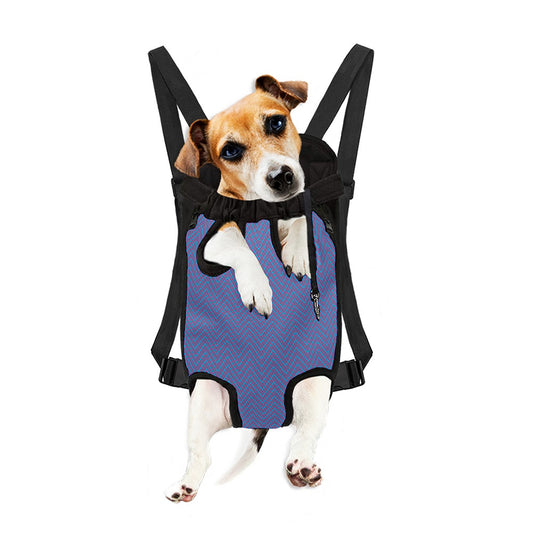 Blue And Purple Zigzag Pattern Print Pet Carrier Backpack