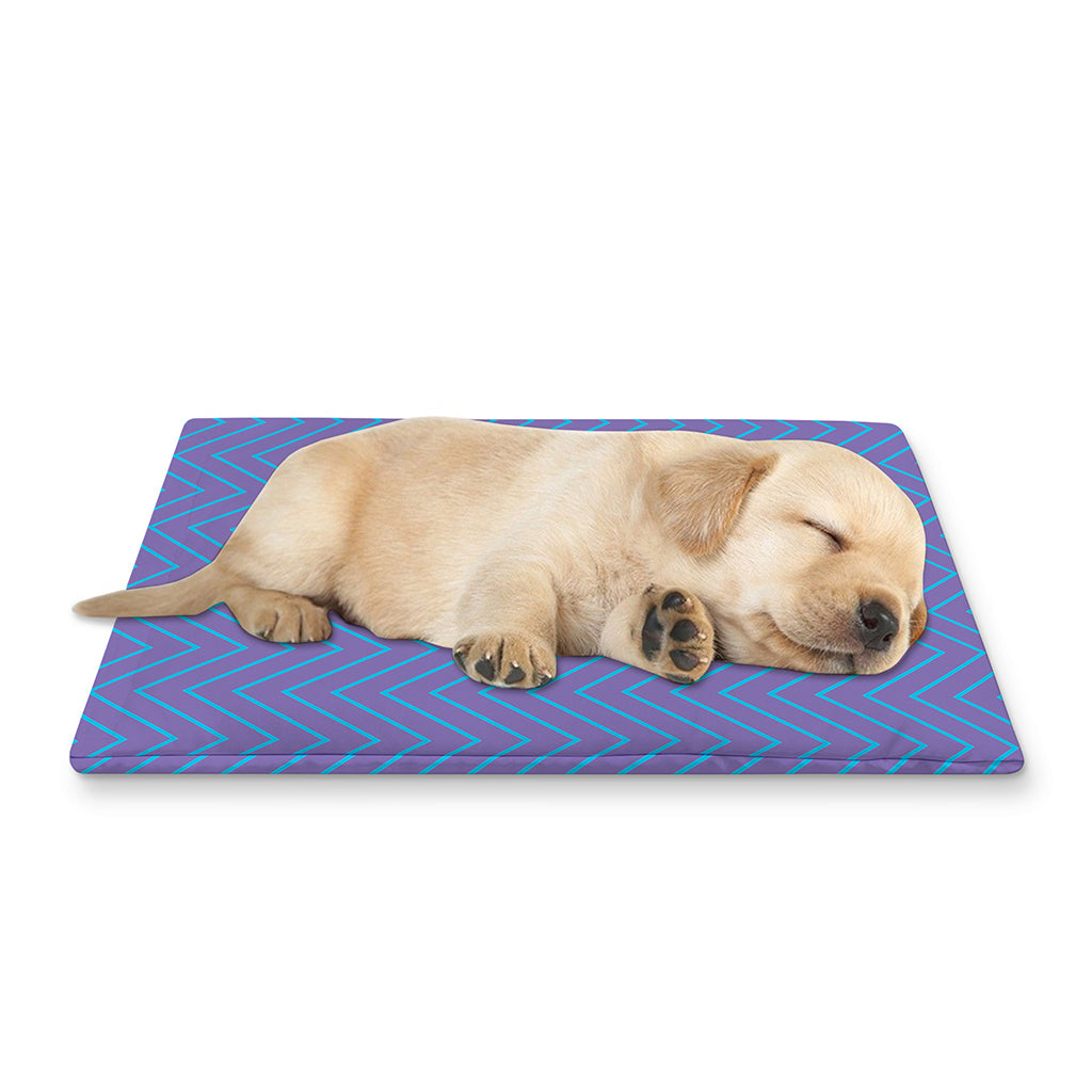 Blue And Purple Zigzag Pattern Print Pet Cooling Mat Cover