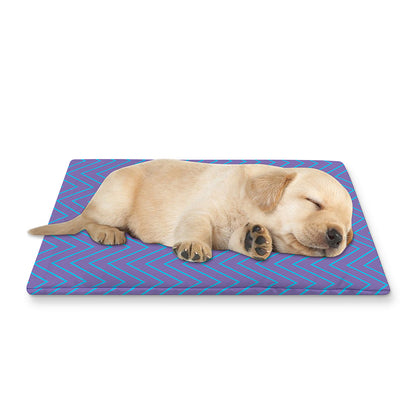 Blue And Purple Zigzag Pattern Print Pet Cooling Mat Cover