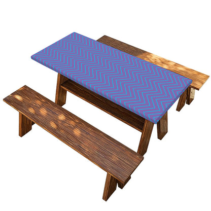Blue And Purple Zigzag Pattern Print Picnic Table Cover