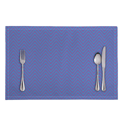 Blue And Purple Zigzag Pattern Print Placemat