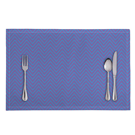 Blue And Purple Zigzag Pattern Print Placemat