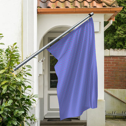 Blue And Purple Zigzag Pattern Print Polyester Flag