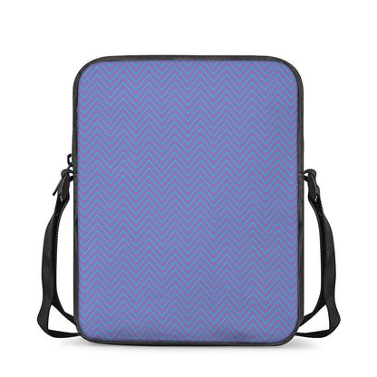 Blue And Purple Zigzag Pattern Print Rectangular Crossbody Bag