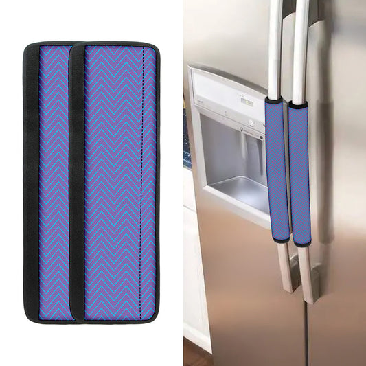 Blue And Purple Zigzag Pattern Print Refrigerator Handle Covers