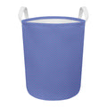 Blue And Purple Zigzag Pattern Print Round Laundry Basket
