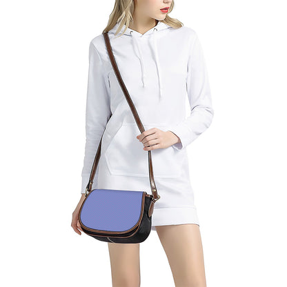 Blue And Purple Zigzag Pattern Print Saddle Bag
