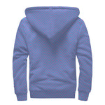 Blue And Purple Zigzag Pattern Print Sherpa Lined Zip Up Hoodie