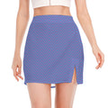 Blue And Purple Zigzag Pattern Print Side Slit Mini Skirt