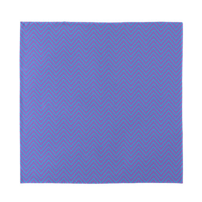 Blue And Purple Zigzag Pattern Print Silk Bandana