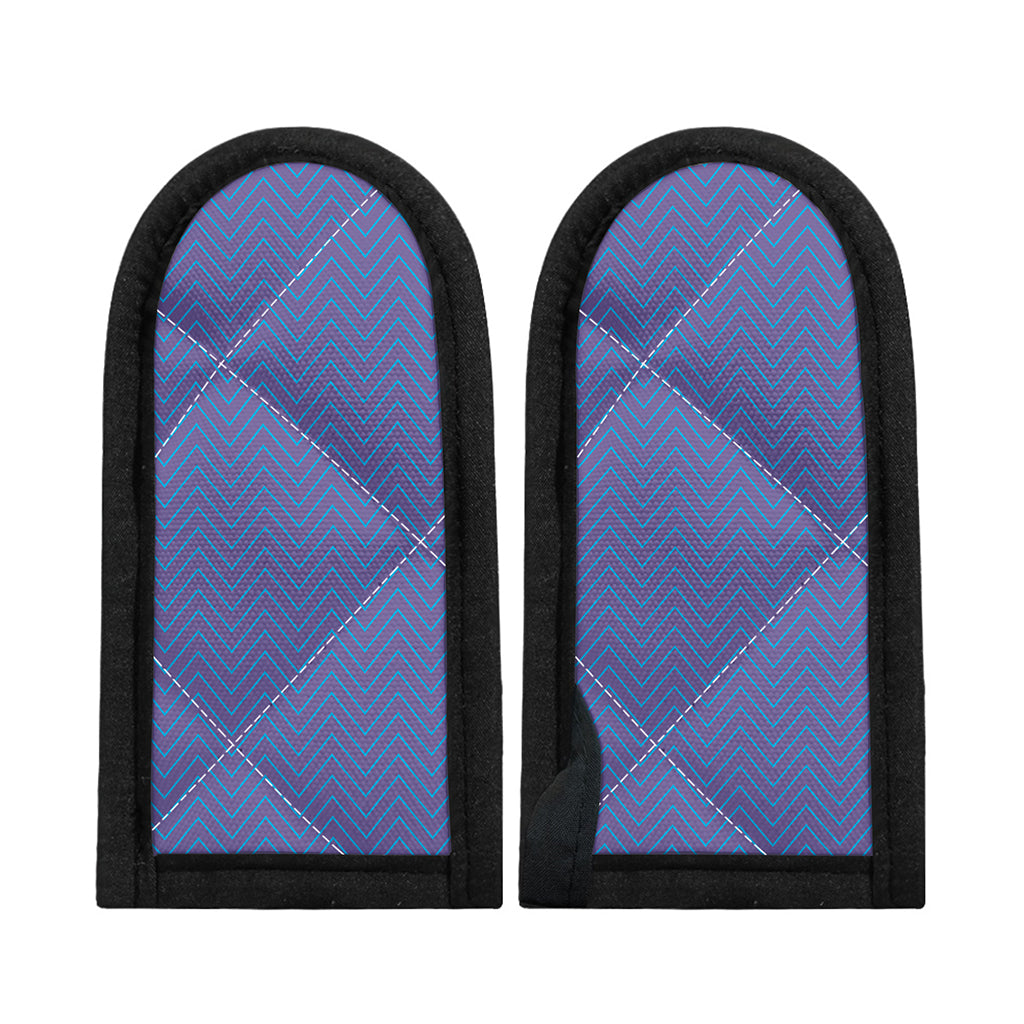 Blue And Purple Zigzag Pattern Print Skillet Handle Cover