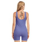 Blue And Purple Zigzag Pattern Print Sleeveless One Piece Swimsuit