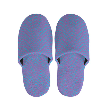 Blue And Purple Zigzag Pattern Print Slippers