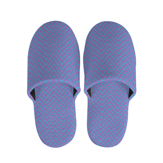 Blue And Purple Zigzag Pattern Print Slippers