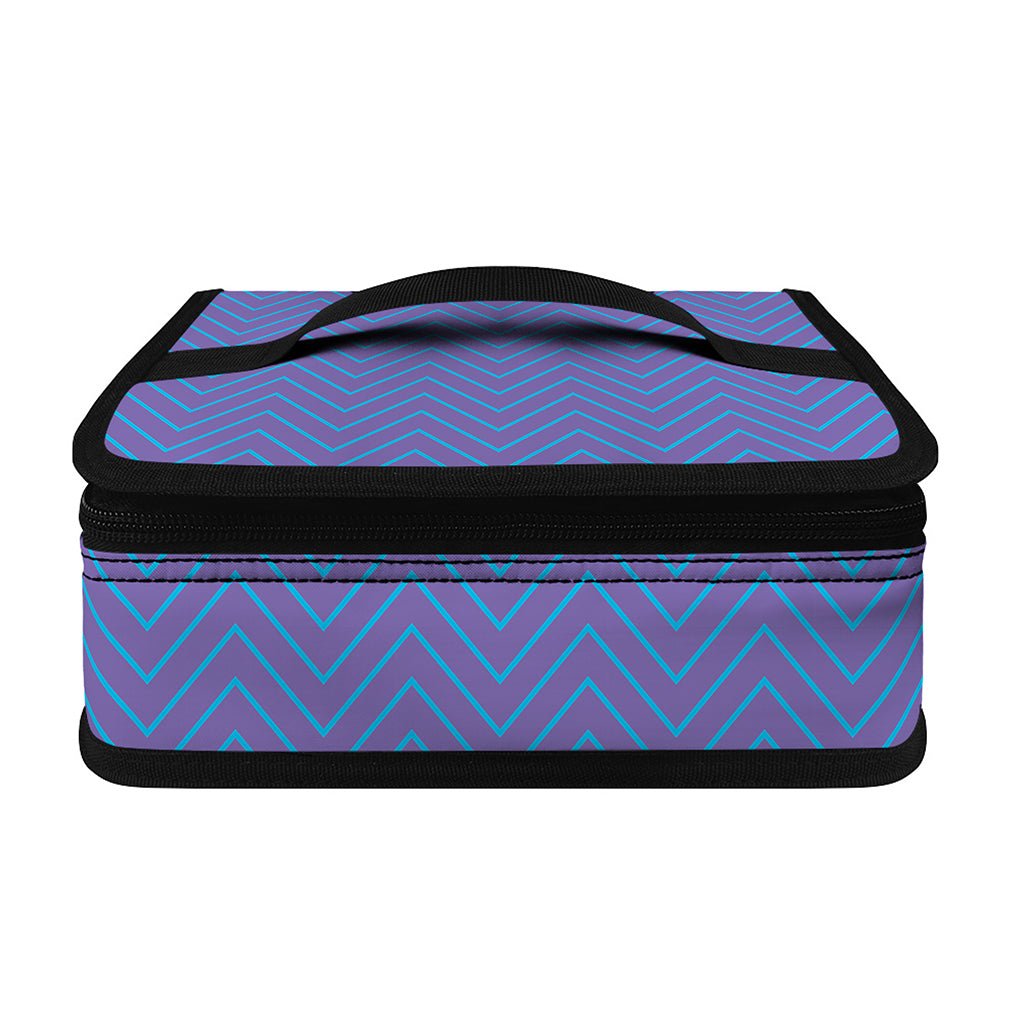 Blue And Purple Zigzag Pattern Print Small Lunch Bag