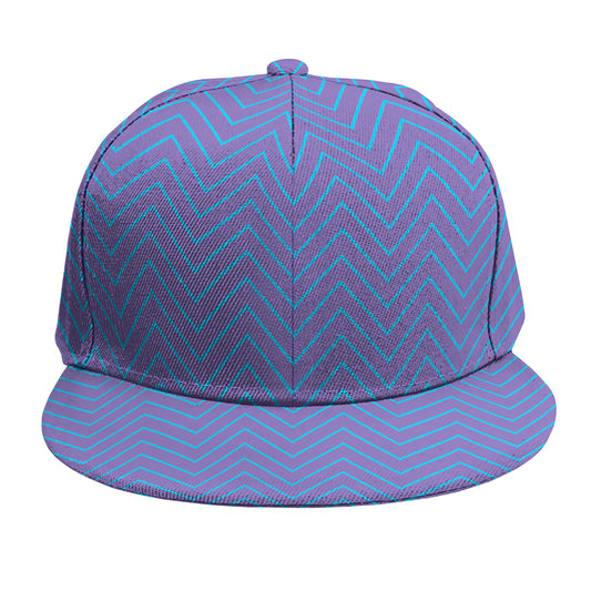 Blue And Purple Zigzag Pattern Print Snapback Cap