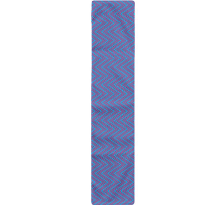Blue And Purple Zigzag Pattern Print Table Runner