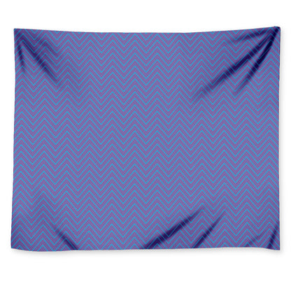 Blue And Purple Zigzag Pattern Print Tapestry