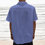 Blue And Purple Zigzag Pattern Print Textured Short Sleeve Shirt
