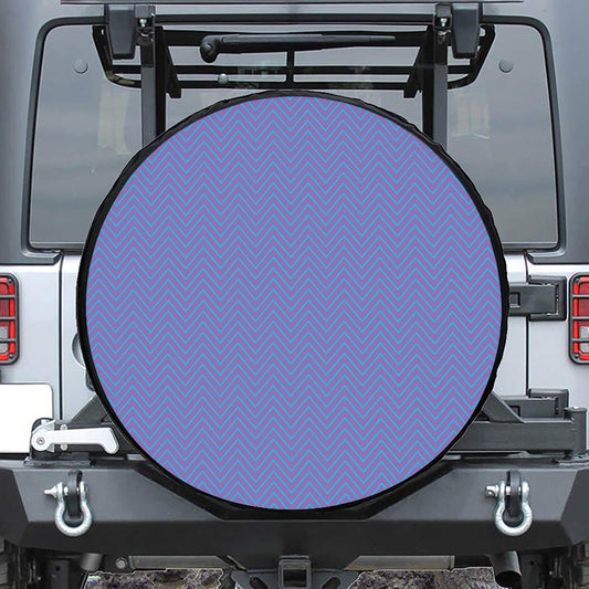 Blue And Purple Zigzag Pattern Print Tire Cover