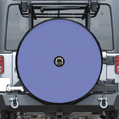 Blue And Purple Zigzag Pattern Print Tire Cover With Camera Hole