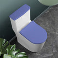 Blue And Purple Zigzag Pattern Print Toilet Lid And Tank Cover Set