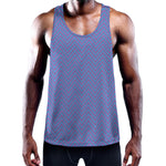 Blue And Purple Zigzag Pattern Print Training Tank Top