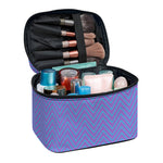 Blue And Purple Zigzag Pattern Print Travel Makeup Bag