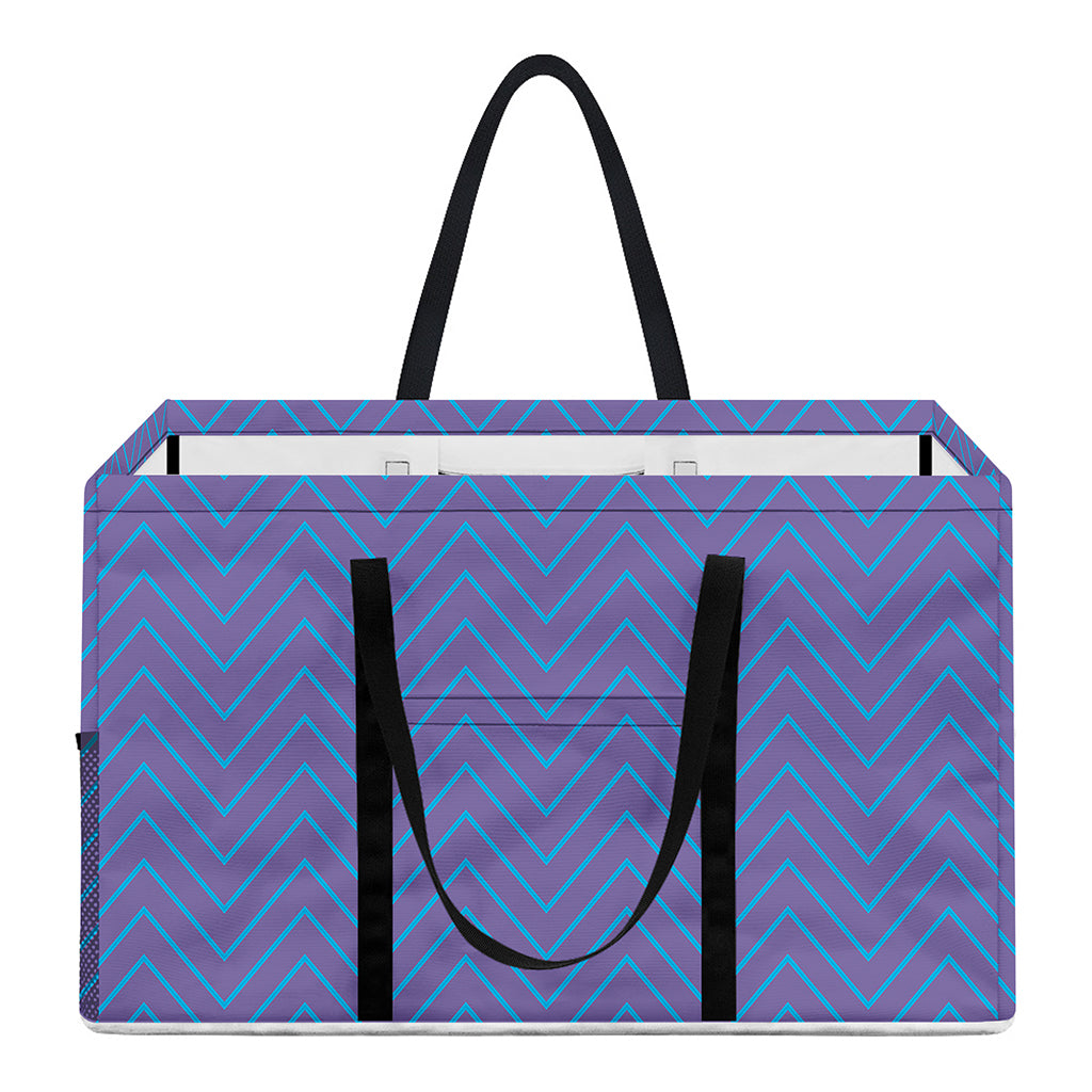 Blue And Purple Zigzag Pattern Print Utility Tote Bag