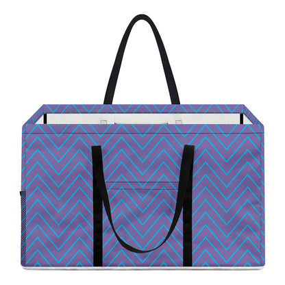 Blue And Purple Zigzag Pattern Print Utility Tote Bag