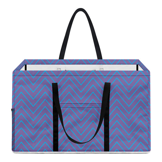 Blue And Purple Zigzag Pattern Print Utility Tote Bag