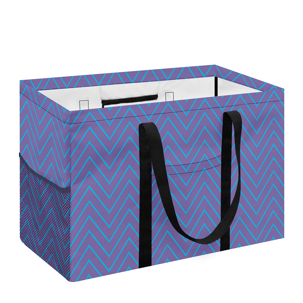 Blue And Purple Zigzag Pattern Print Utility Tote Bag
