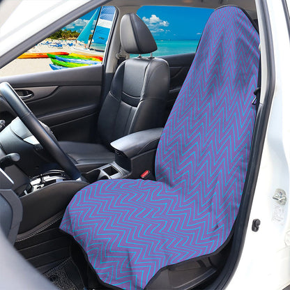 Blue And Purple Zigzag Pattern Print Waterproof Car Seat Cover