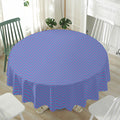 Blue And Purple Zigzag Pattern Print Waterproof Round Tablecloth