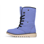 Blue And Purple Zigzag Pattern Print Winter Boots