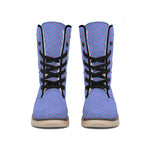 Blue And Purple Zigzag Pattern Print Winter Boots