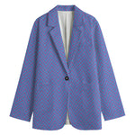 Blue And Purple Zigzag Pattern Print Women's Blazer