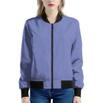 Blue And Purple Zigzag Pattern Print Women's Bomber Jacket