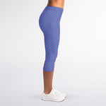 Blue And Purple Zigzag Pattern Print Women's Capri Leggings